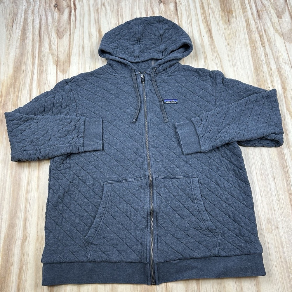 Patagonia Men's 2XL Gray Organic Cotton Quilt Hoody 25375 SP19 Full Zip